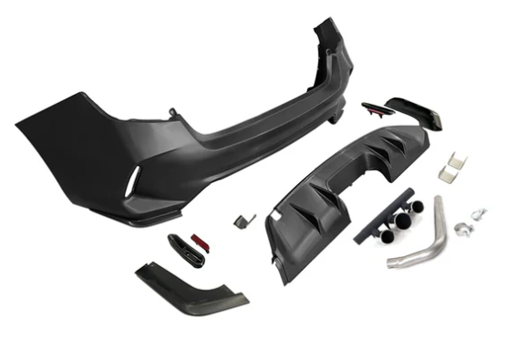 2022-2026 Honda Civic LX Sport Rear Bumper Cover Set + Exhaust Pipe