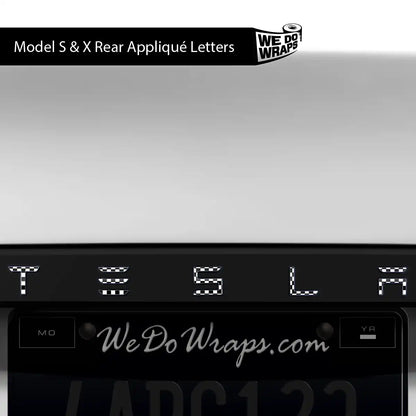 Checkered Tesla Emblem Decals (Front + Back) | Model S