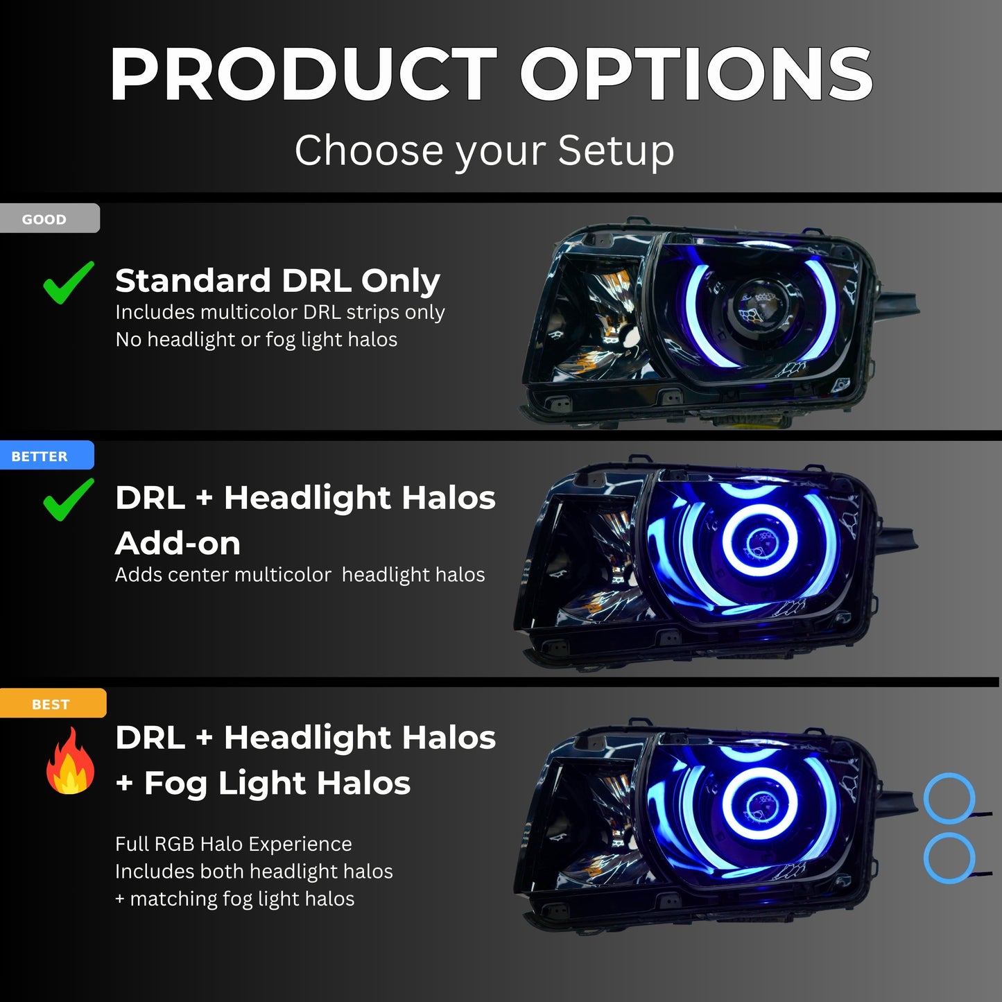 Chevrolet Camaro RS/SS RGBW DRL Boards (2010-2013)