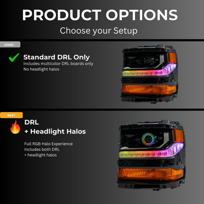 Chevrolet Silverado Multicolor Flow Series DRL Boards (2016-2018)