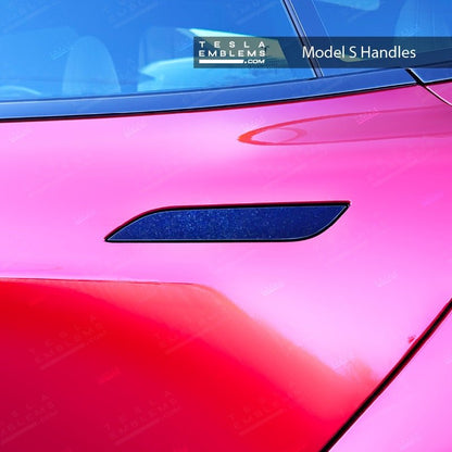 3M Deep Blue Metallic Tesla Door Handle Decals (4pcs)