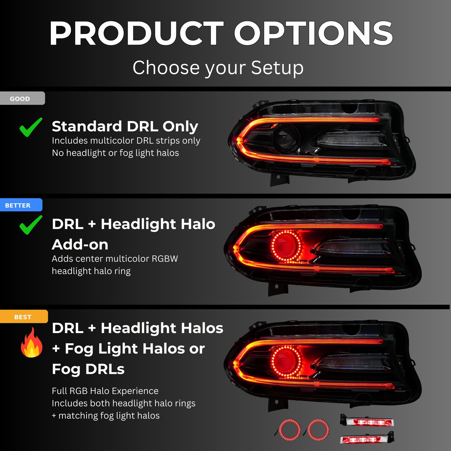 Dodge Charger RGBWA DRL Boards (2015-2023)