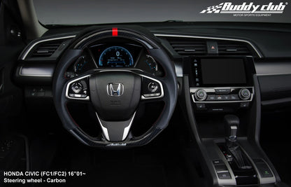 BUDDY CLUB STEERING WHEEL: CIVIC 16-18 INCLUDING TYPE R 17-18 (CARBON)