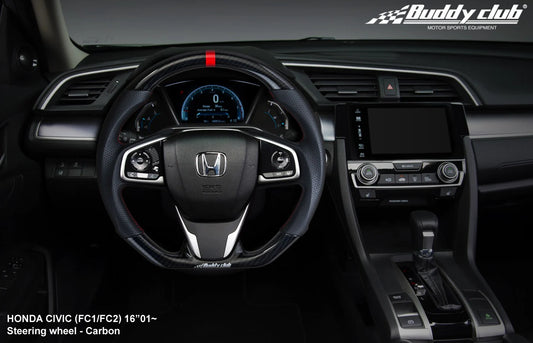 BUDDY CLUB STEERING WHEEL: CIVIC 16-18 INCLUDING TYPE R 17-18 (CARBON)