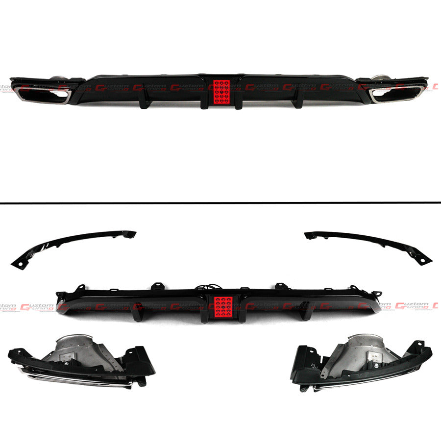2022-26 CIVIC FL1 FL2 HATCHBACK V2 LED REAR DIFFUSER + TOURING EXHAUST TIPS