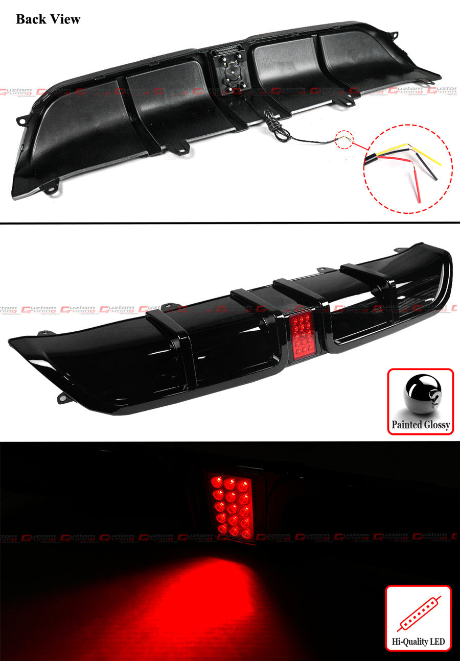 2022-26 CIVIC FL1 FL2 HATCHBACK V2 LED REAR DIFFUSER + TOURING EXHAUST TIPS