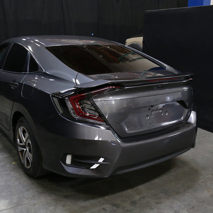 2016-2021 Honda Civic Sedan LED Tail Lights w/ Sequential Turn Signal Lights (Glossy Black Housing/Smoked Lens)