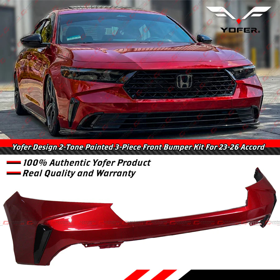 Yofer Design 3 Piece Front Bumper Replacement Kit [2023-2026 Honda Accord]