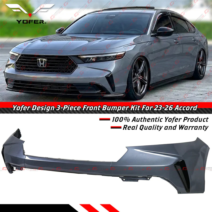 Yofer Design 3 Piece Front Bumper Replacement Kit [2023-2026 Honda Accord]