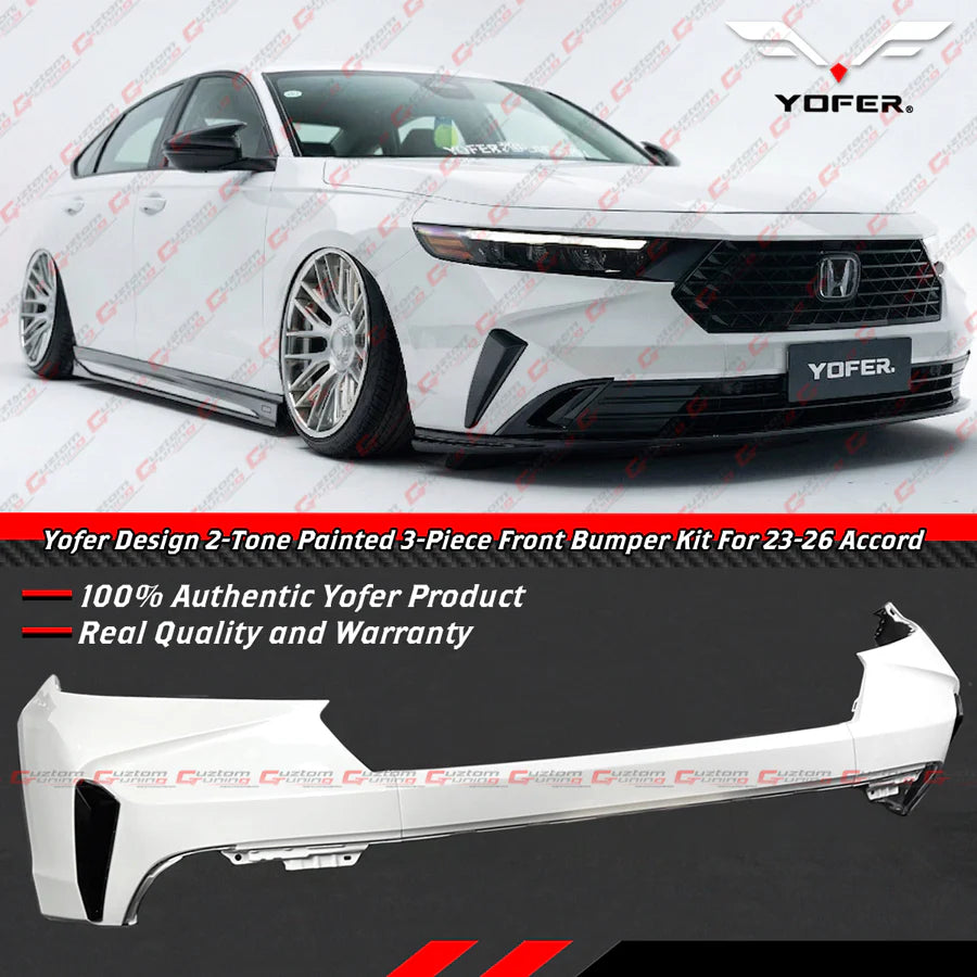 Yofer Design 3 Piece Front Bumper Replacement Kit [2023-2026 Honda Accord]
