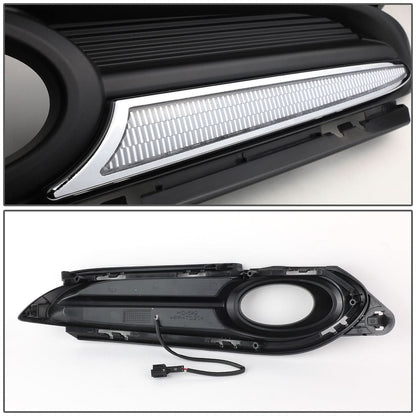 2016-2018 Honda HR-V Fog Light Cover with DRL Strip - Black/Clear