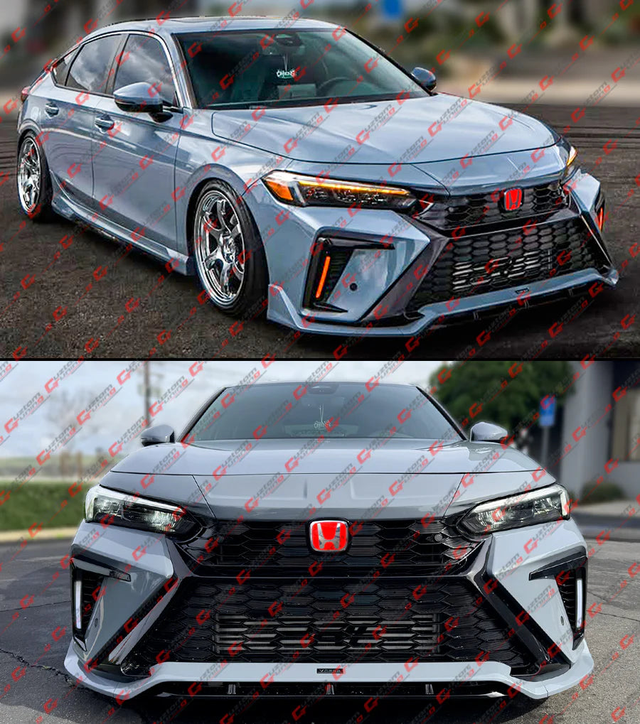 Yofer Design Front Bumper Full Replacement Kit With Tinted Sequential Switch-Back DRL [2022-2026 Honda Civic]