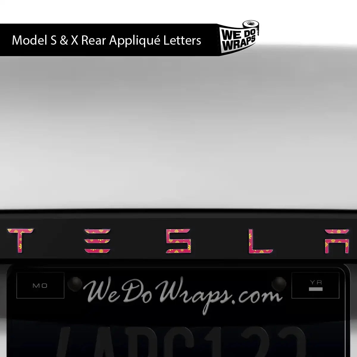 Flower Power Tesla Emblem Decals (Front + Back) | Model S