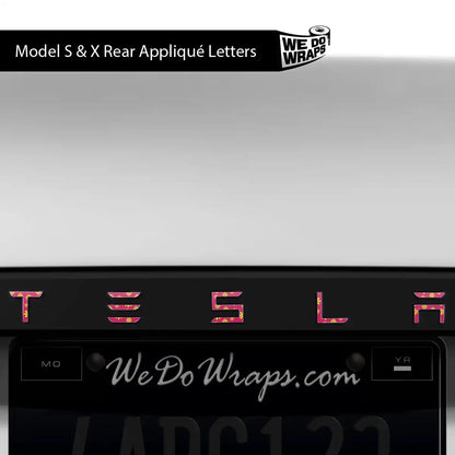 Flower Power Tesla Emblem Decals (Front + Back) | Model S