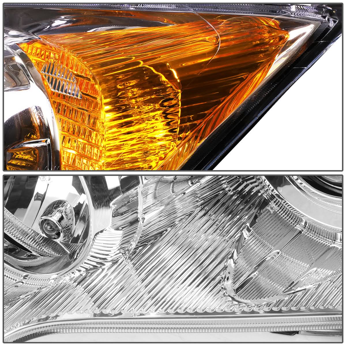 07-11 Honda CR-V Projector Headlights - Chrome Housing Amber Corner