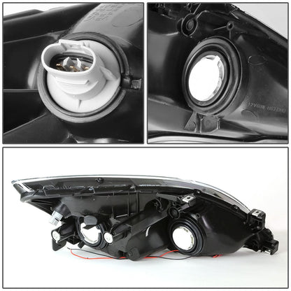 2003-2007 Honda Accord LED DRL Headlights - Black Housing Clear Corner