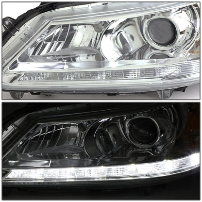 2013-2015 Honda Accord LED DRL Projector Headlights Chrome