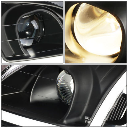 99-00 Honda Civic LED DRL Projector Headlights Black Housing