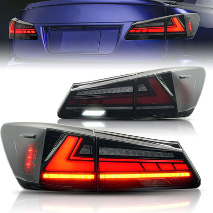 2007-2013 Lexus IS Series LED Tail Lights — Smoke & Red