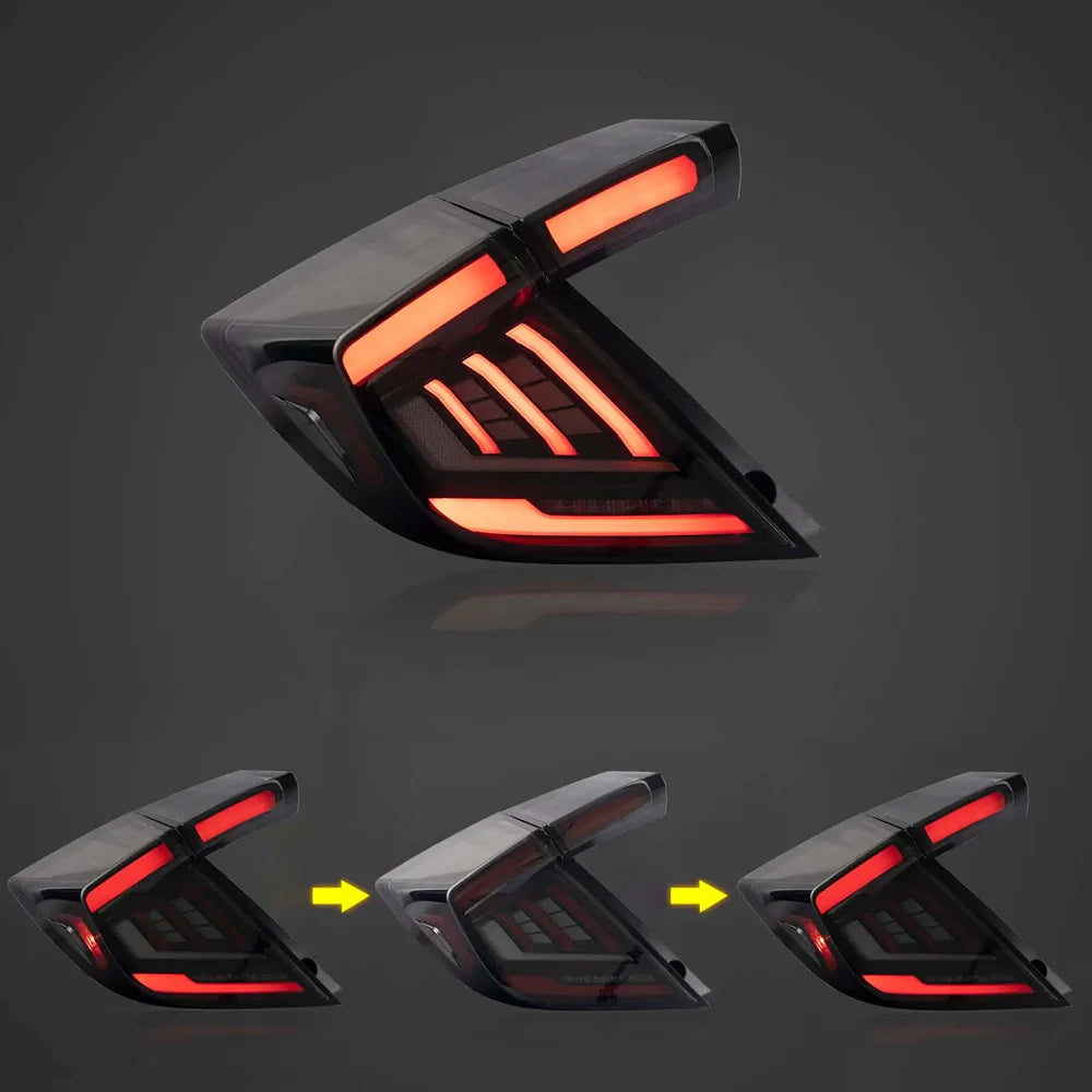 2017-21 Honda Civic 10th Gen Hatchback FK7 FK8 LED Tail Lights - V5