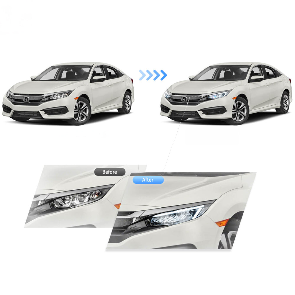 HRS 17-21 Honda Civic 10th Gen Sedan LED Headlights