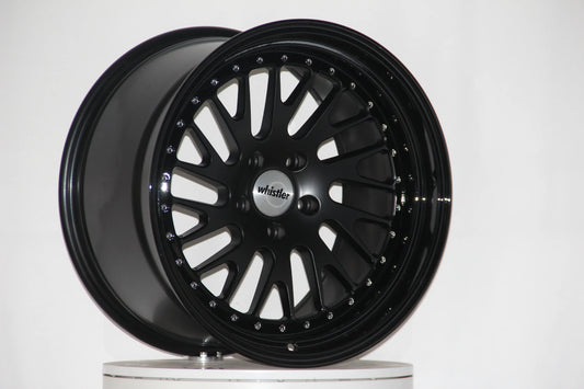SK1-T SATIN BLACK / GLOSS BLACK LIP - 18x9.5 +22 5x114.3