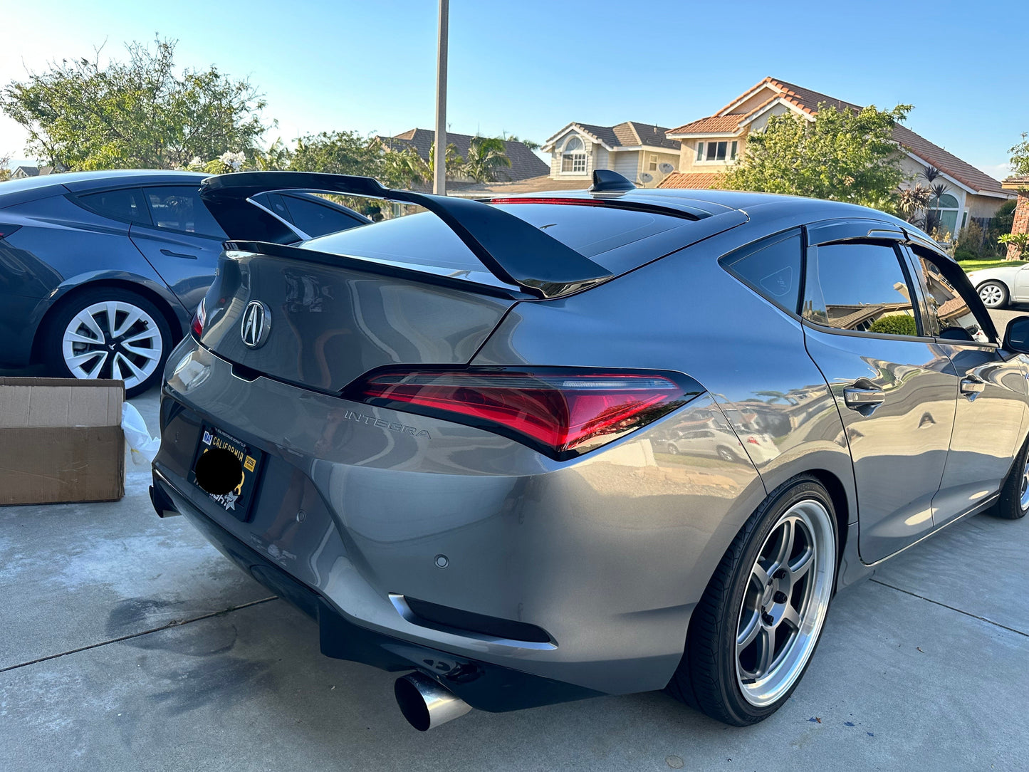 2023-2025 5th Gen DE4 Acura Integra 3 PCS Gloss Black DC5 Inspired Trunk Spoiler