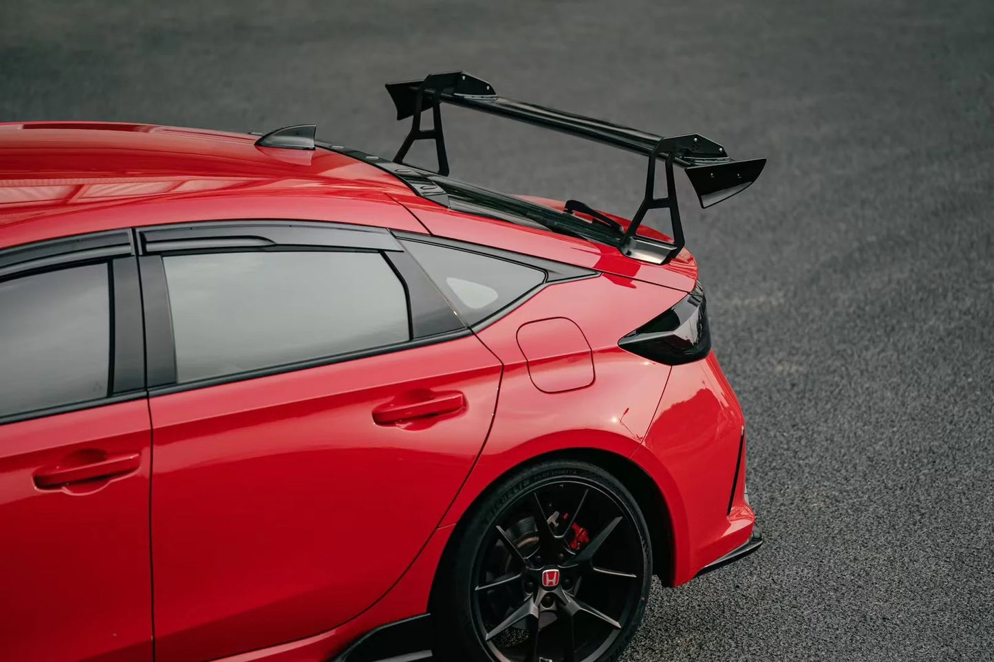 2023-2026 Honda 11TH GEN FL5 FL1 FL2 Type-R Spoon Style Trunk Wing Spoiler with Beams(Stands) (Plastic Version) with Gloss black painted