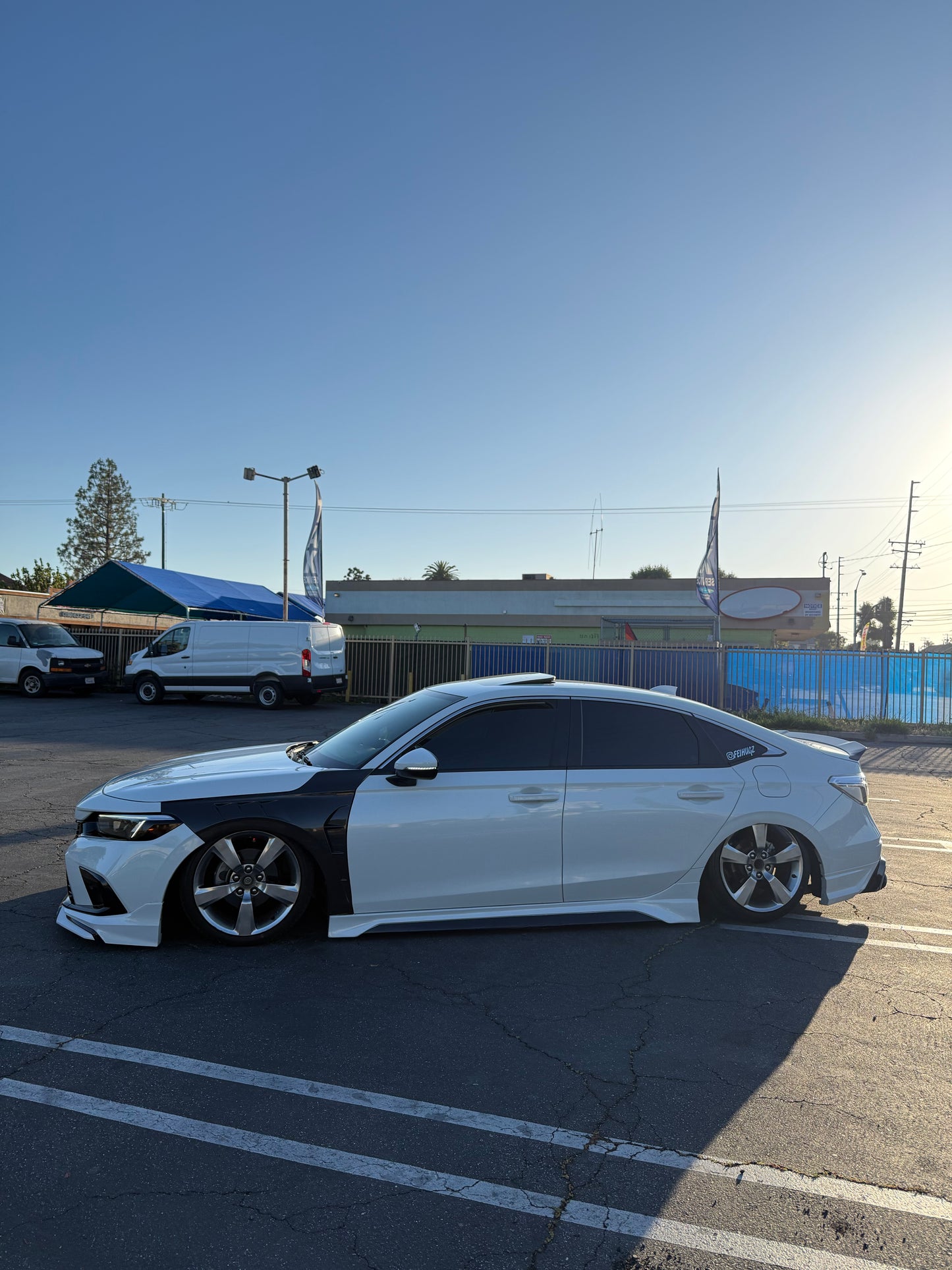 2022-2025 11th Gen Honda Civic Aftermarket Real Carbon Fiber V2 Fender Set (Sedan and Hatchback)