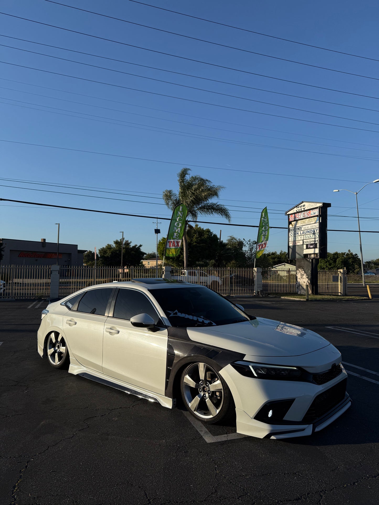 2022-2025 11th Gen Honda Civic Aftermarket Real Carbon Fiber V2 Fender Set (Sedan and Hatchback)