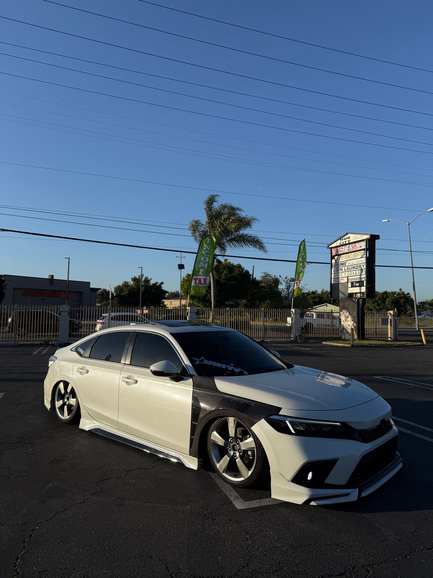 2022-2025 11th Gen Honda Civic Aftermarket Real Carbon Fiber V2 Fender Set (Sedan and Hatchback)