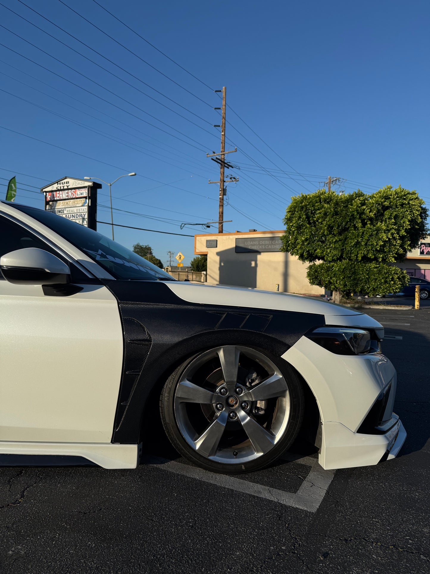 2022-2025 11th Gen Honda Civic Aftermarket Real Carbon Fiber V2 Fender Set (Sedan and Hatchback)