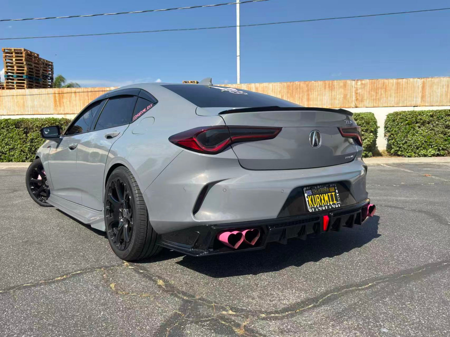 2021-2025  2th Gen Acura TLX Gloss Black Rear Diffuser with 3rd Brake Light