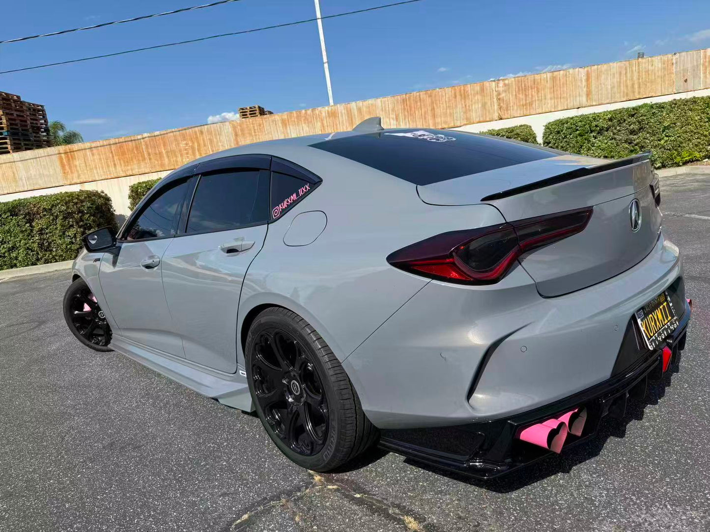 2021-2025  2th Gen Acura TLX Gloss Black Rear Diffuser with 3rd Brake Light