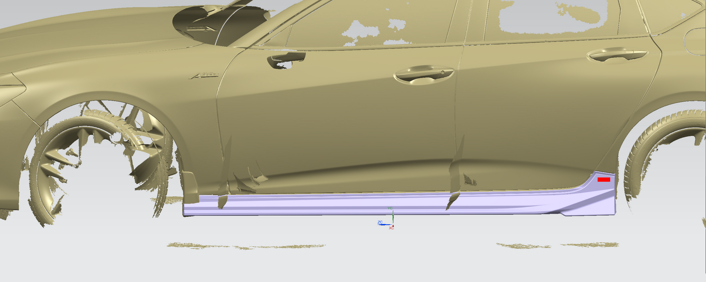 2021-2025 S 2th Gen Acura TLX Paint Matched Side Skirts