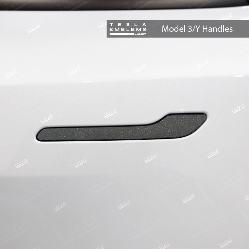 3M Matte Black Metallic Tesla Door Handle Decals (4pcs)