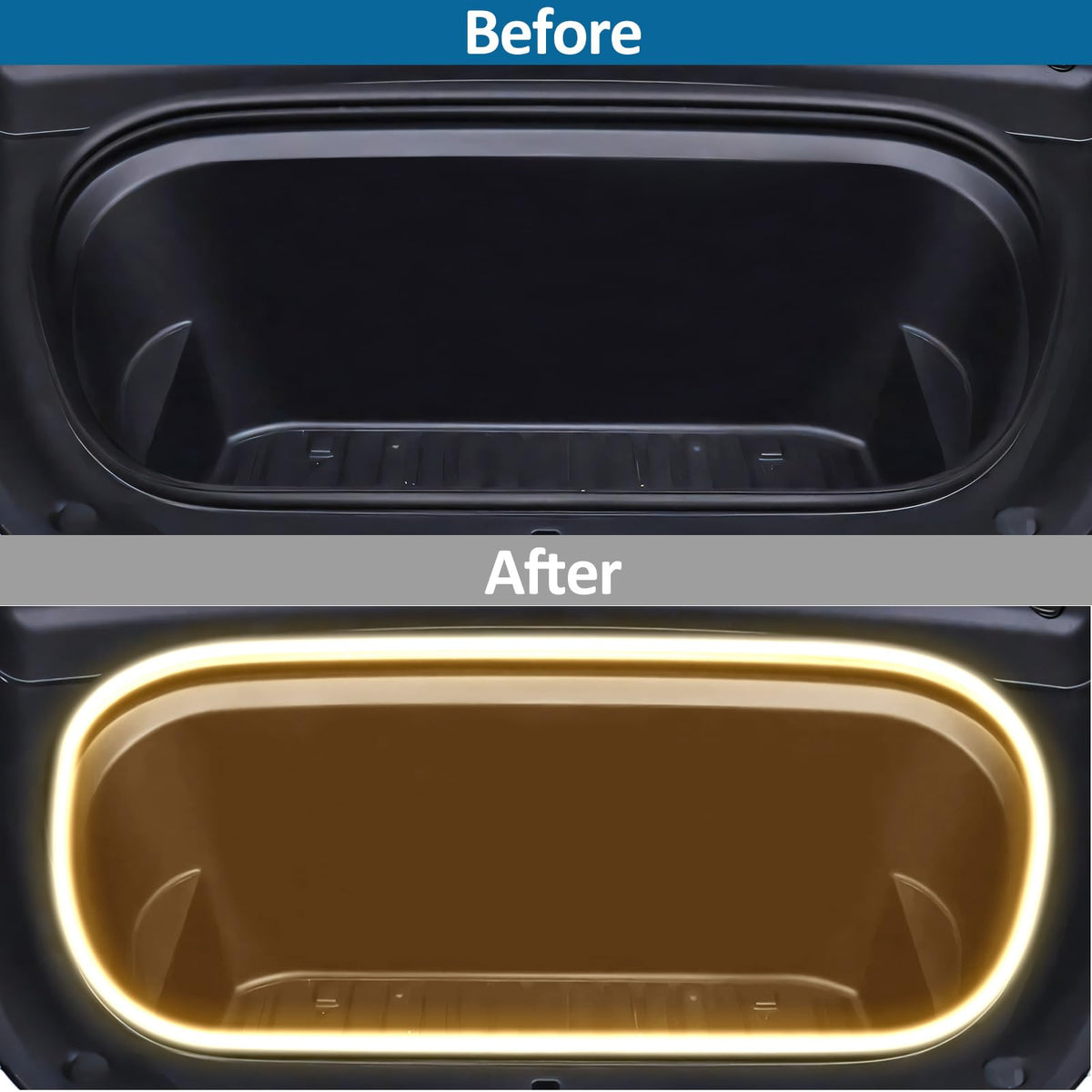 Tesla Model Y Juniper Frunk LED Light Strip 2025 | Ambient Warm Lighting Kit for Model Y Accessories 2020-2026 | Interior Upgrade for Front Trunk
