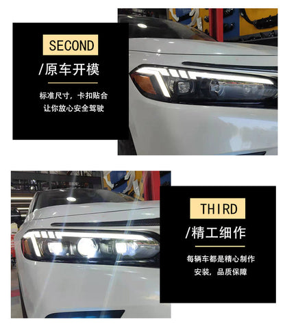 2022-2025 11th Gen Civic Sequential Headlights (Sedan and Hatchback)- Passenger And Driver Side- FULL LED