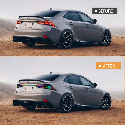 Lexus IS200t / IS250 / IS300 / IS350 Smoked RGB LED Tail Light Assembly 2014 - 2020 (Left & Right / Pair)