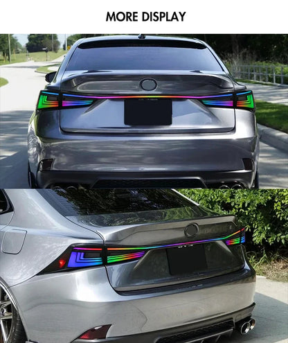 Lexus IS200t / IS250 / IS300 / IS350 Smoked RGB LED Tail Light Assembly 2014 - 2020 (Left & Right / Pair)