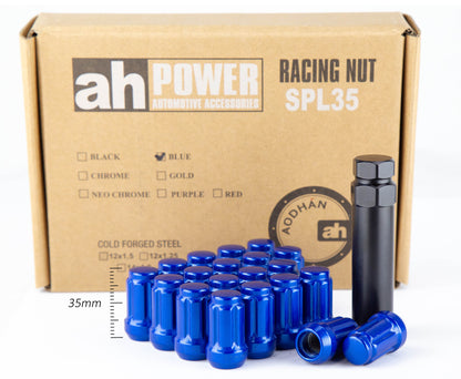 Aodhan Spline Lug nuts Set - Conical Seat ,35mm Overall Size