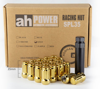 Aodhan Spline Lug nuts Set - Conical Seat ,35mm Overall Size
