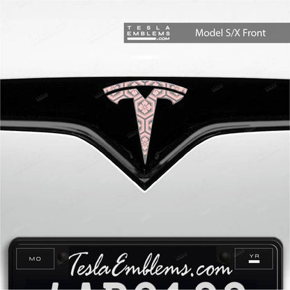 Sakura Hex Tesla Emblem Decals (Front + Back) | Model S