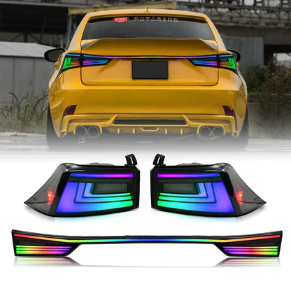 Lexus IS200t / IS250 / IS300 / IS350 Smoked RGB LED Tail Light Assembly 2014 - 2020 (Left & Right / Pair)