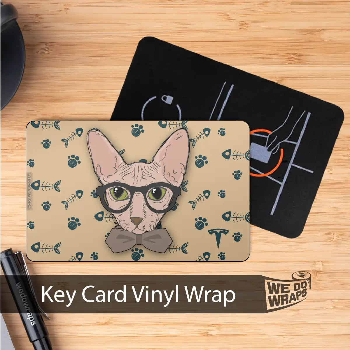 Smart Sphynx Cat | NFC Key Card Wrap
