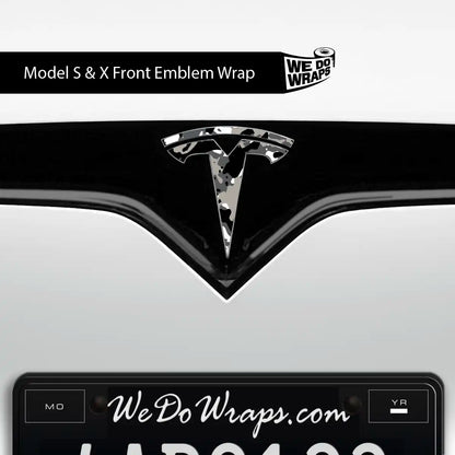 Camo Tesla Emblem Decals (Front + Back) | Model S