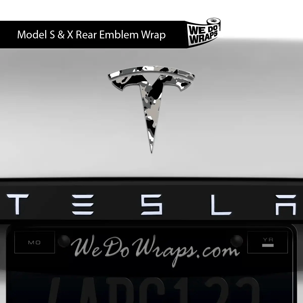 Camo Tesla Emblem Decals (Front + Back) | Model S