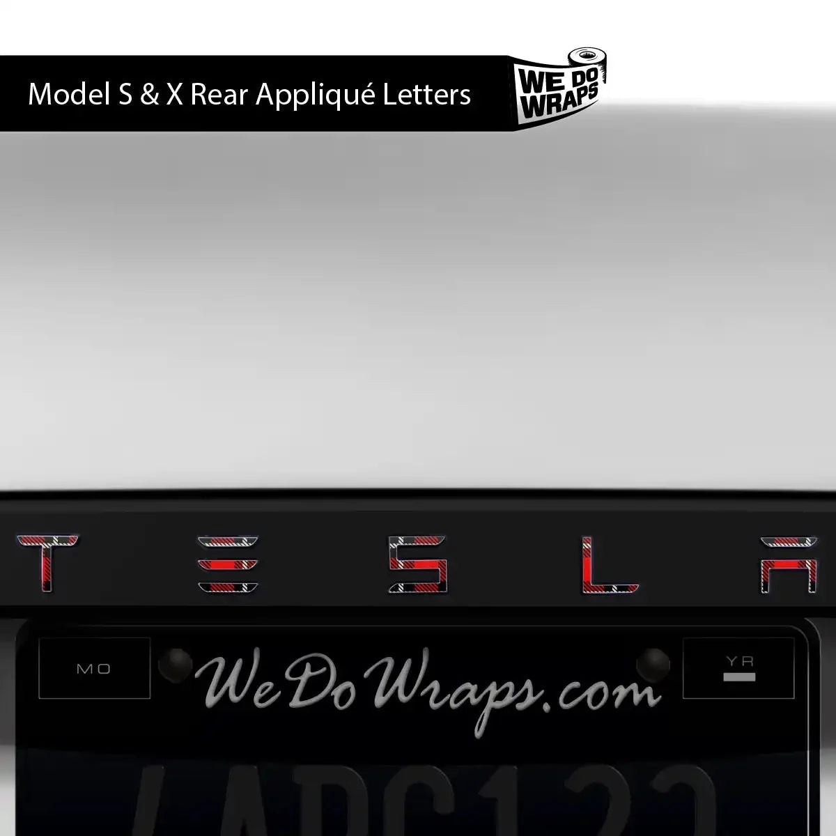 Tartan Plaid Tesla Emblem Decals (Front + Back) | Model S