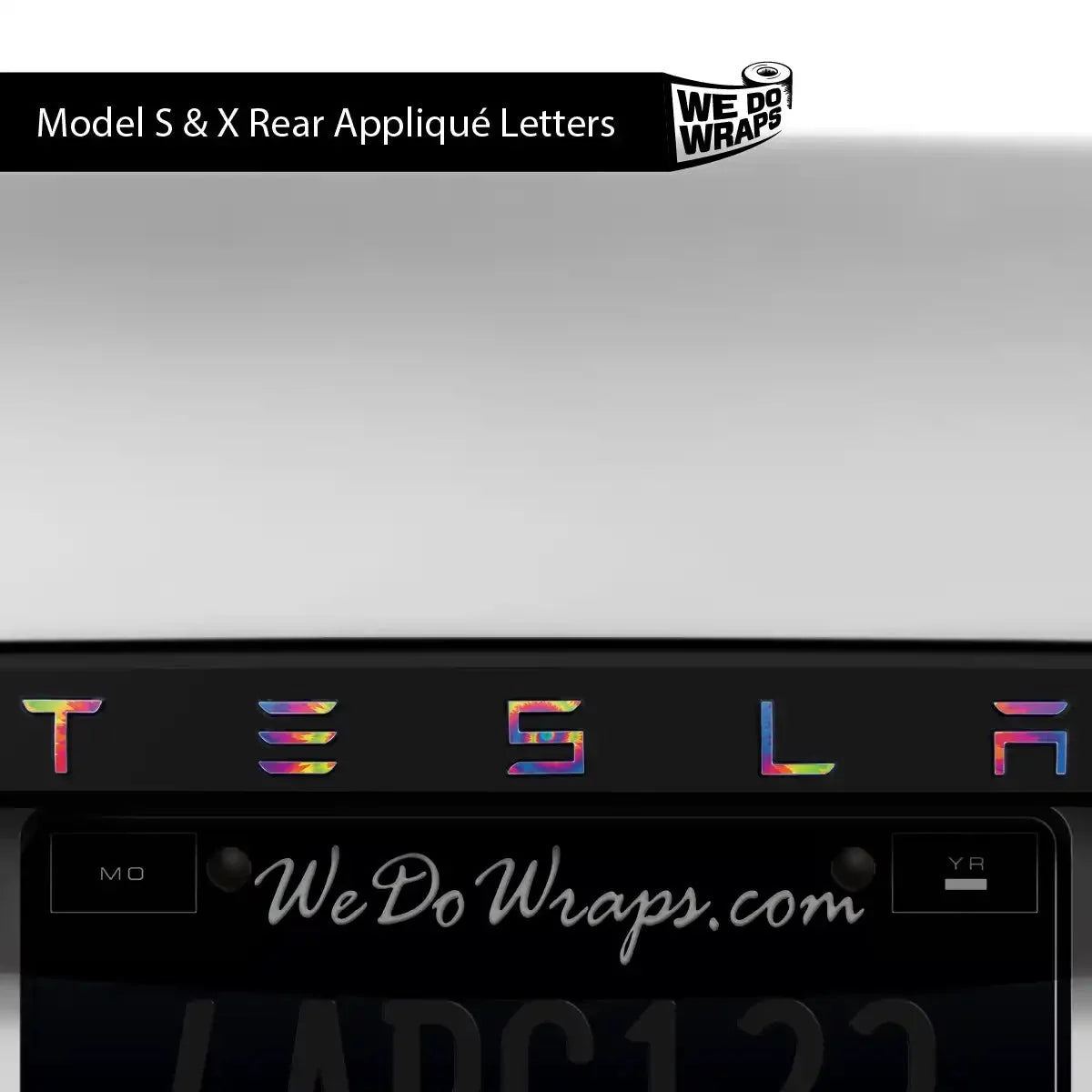 Tie Dye Tesla Emblem Decals (Front + Back) | Model S