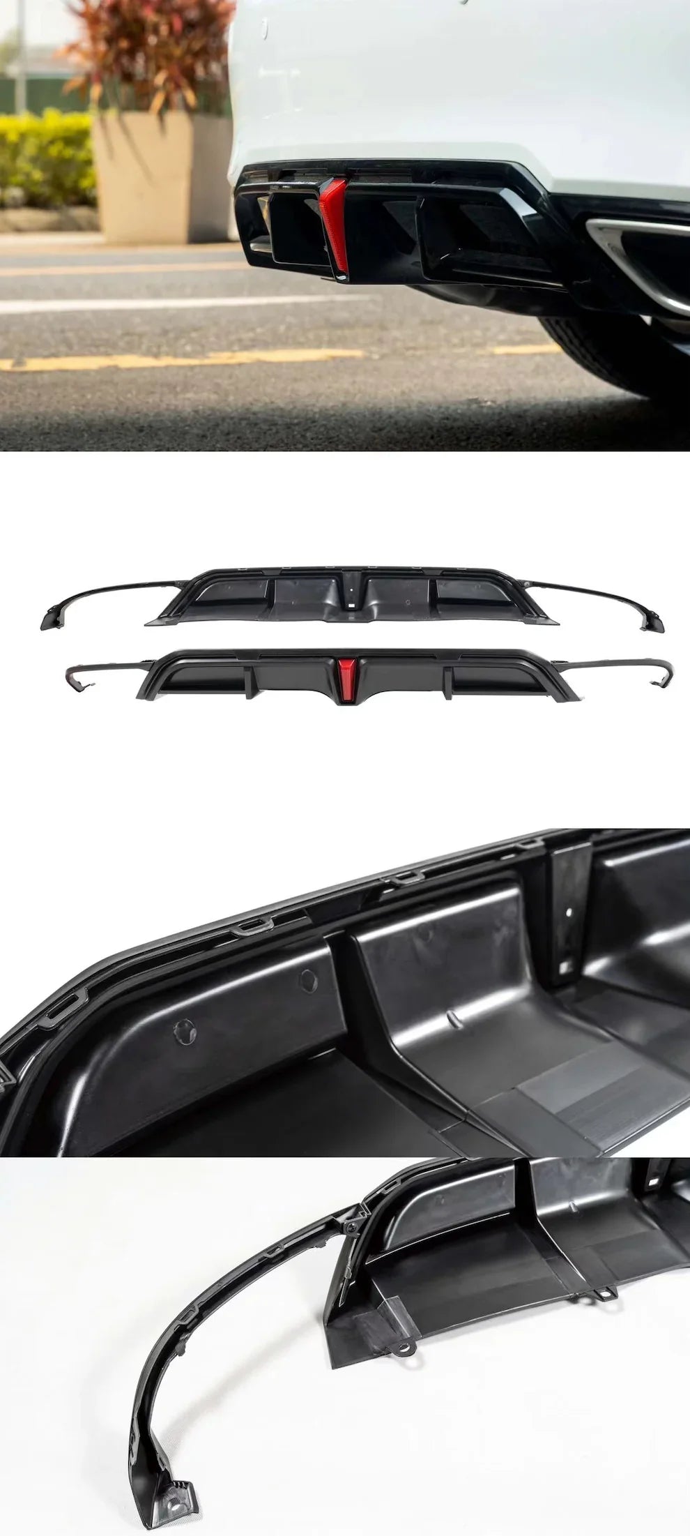SWA 2022-2025 11th Gen Honda Civic Hatchback Rear Diffuser with 3rd Brake Light BY YOFER DESIGN